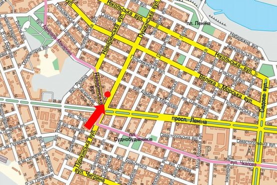 Схема рекламной плоскости по адресу Пушкинская ул. / Наваринская ул. / Центральный пр. (бывш. Ленина пр.), Пушкинское кольцо