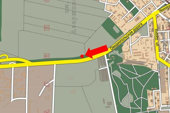 Схема рекламної площини за адресою Овидиопольская дорога,  возле супермаркетов "Шестой элемент", "METRO" (флажок)