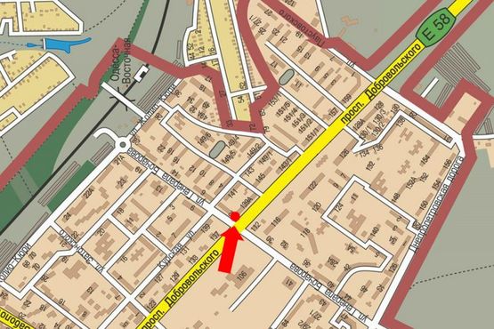 Схема рекламної площини за адресою Добровольского пр., 139, возле ресторана "McDonald's", из центра