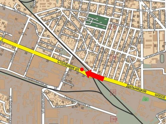 Схема рекламной плоскости по адресу Столбовая ул., 83 / Степная ул., возле АЗС "Socar", в центр, нижняя