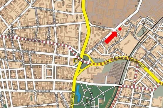 Схема рекламной плоскости по адресу Бугаевская ул., 48, верхний, в сторону супермаркета "Идеал"