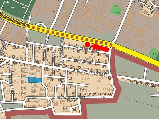 Схема рекламной плоскости по адресу Киевское шоссе, 8, в центр