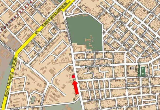 Схема рекламной плоскости по адресу Люстдорфская дорога, 114/1, в центр