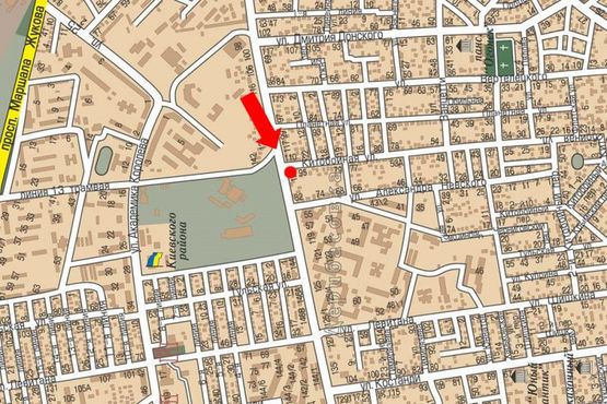 Схема рекламної площини за адресою Люстдорфская дорога, 121А / Китобойная ул., из центра