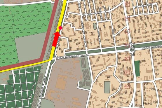 Схема рекламної площини за адресою Небесной Сотни пр. (бывш. Жукова пр.), 4В, разделитель, в центр, левая