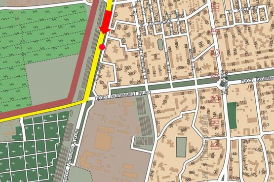 Схема рекламної площини за адресою Небесной Сотни пр. (бывш. Жукова пр.), 4В, разделитель, из центра, правая