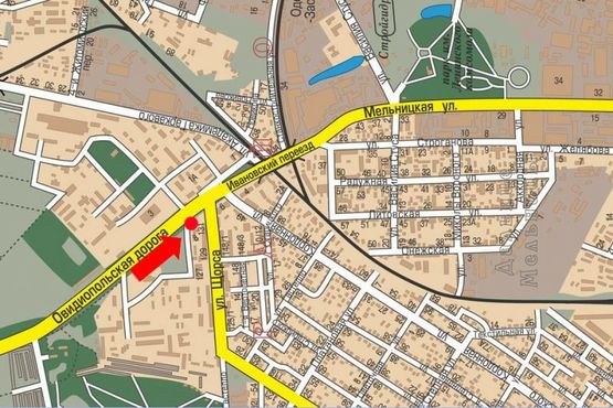 Схема рекламной плоскости по адресу Овидиопольская дорога ул. / Рихтера ул. (бывш. Щорса ул.), возле остановки "Селекционный институт", в центр