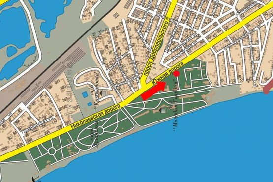 Схема рекламної площини за адресою Южная дорога, 3, из центра