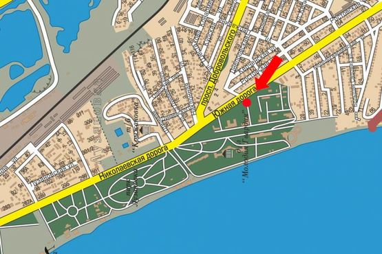 Схема рекламної площини за адресою Южная дорога, 3, в центр