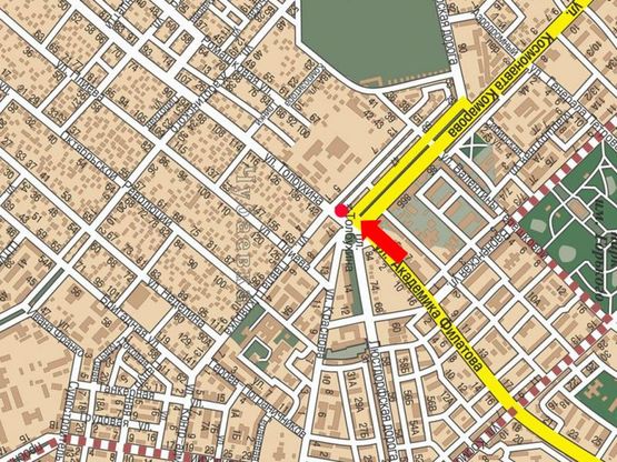 Схема рекламной плоскости по адресу Толбухина ул. / Люстдорфская дорога, 27/44, возле супермаркета "Мегадом"