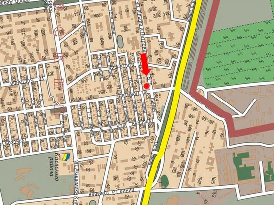 Схема рекламної площини за адресою Ильфа и Петрова ул. / Левитана ул., 147, в сторону супермаркета «Копейка» (флажок)