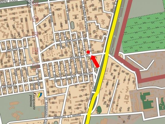 Схема рекламної площини за адресою Ильфа и Петрова ул. / Левитана ул., 147, в сторону супермаркета «Фуршет» (флажок)