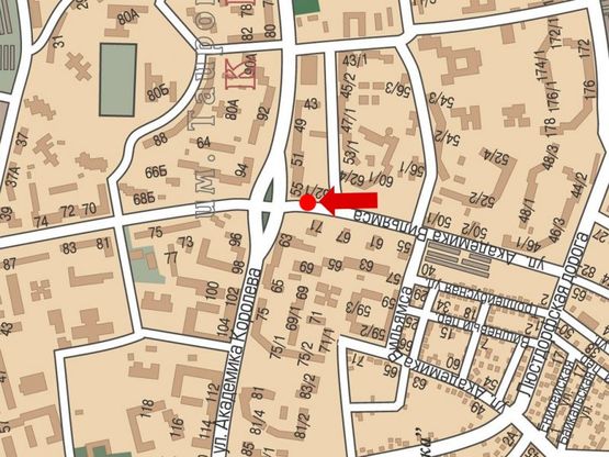 Схема рекламної площини за адресою Вильямса ул. / Королева ул., возле супермаркета "Таврия В"