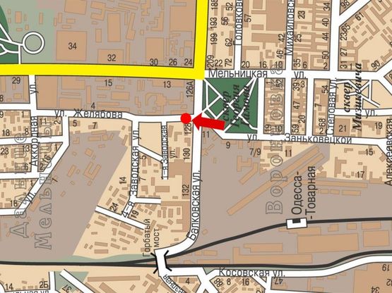 Схема рекламної площини за адресою Балковская ул. / Желябова ул., разделитель, со стороны Балковской ул., левая