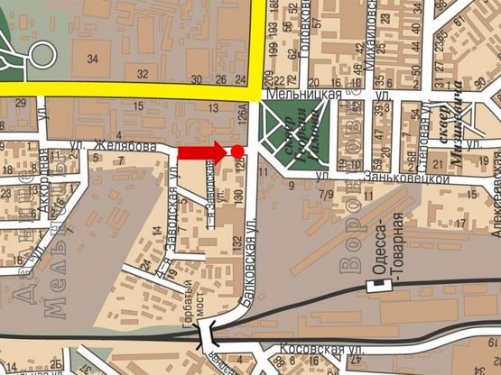 Схема рекламной плоскости по адресу Балковская ул. / Желябова ул., разделитель, со стороны Желябова ул., правая