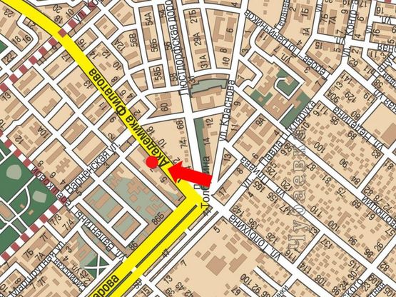 Схема рекламной плоскости по адресу Филатова ул., 7А, возле супермаркета "Таврия В", в сторону Варненской ул.