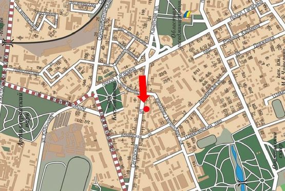 Схема рекламної площини за адресою Сегедская ул., 7, возле супермаркета "Виртус"