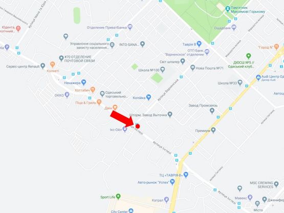 Схема рекламної площини за адресою Инглези ул. (бывш. 25-Чапаевской дивизии ул.) - ул. Варненская, в сторону пр. Небесной Сотни