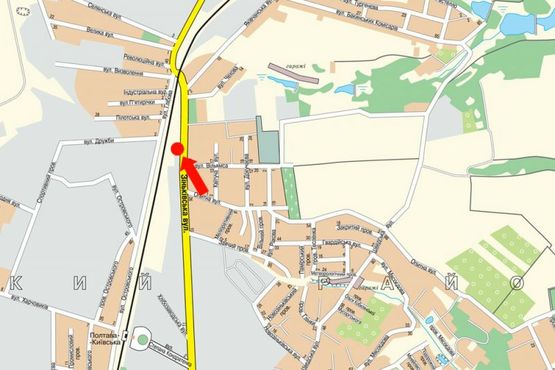 Схема рекламной плоскости по адресу Зиньковская ул., 16 / Вильямса ул., из центра