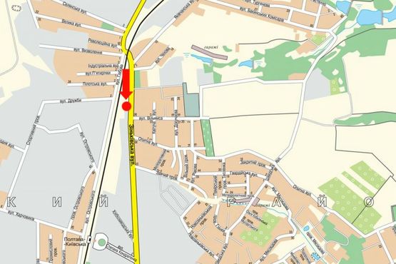 Схема рекламной плоскости по адресу Зиньковская ул., 16 / Вильямса ул., в центр