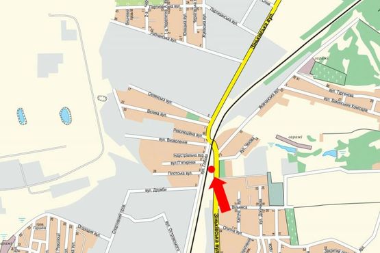 Схема рекламной плоскости по адресу Зиньковская ул., возле остановки "Институт связи"