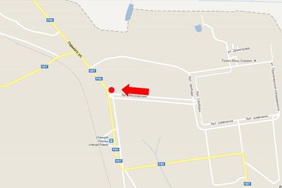 Схема рекламной плоскости по адресу Московский бул. / ул. Горького