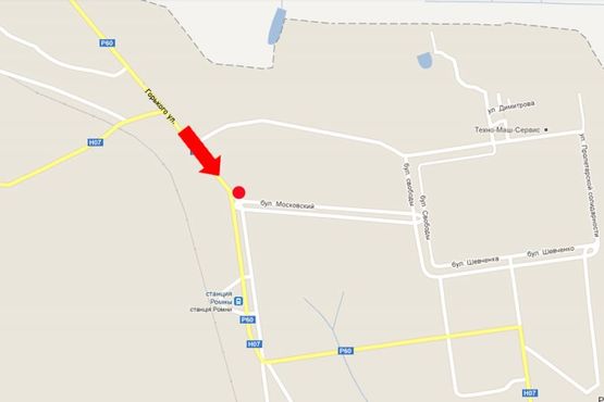 Схема рекламной плоскости по адресу Московский бул. / ул. Горького