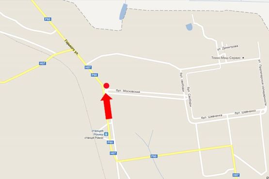 Схема рекламной плоскости по адресу Московский бул. / ул. Горького