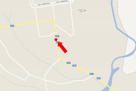 Схема рекламной плоскости по адресу Полтавская ул., возле "Укртелекома"