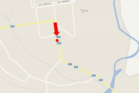 Схема рекламной плоскости по адресу Полтавская ул., возле "Укртелекома"