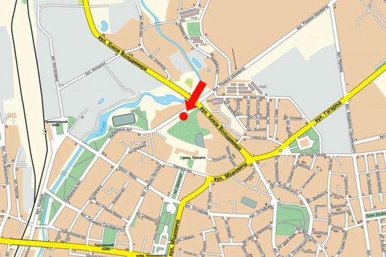 Схема рекламной плоскости по адресу Литовская ул. / Кавказская ул., возле парка "Еврейка", в центр