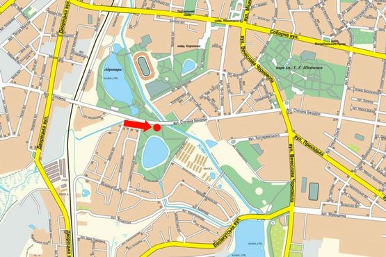 Схема рекламной плоскости по адресу Бандеры ул., мост, в центр