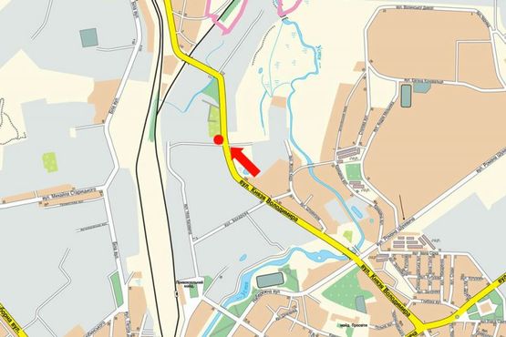 Схема рекламной плоскости по адресу Князя Владимира ул., 109, возле АЗС "Укрнафта", из центра