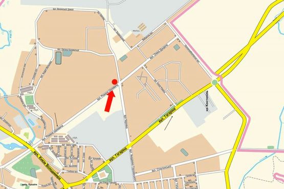 Схема рекламной плоскости по адресу Шухевича ул., 2, возле Ощадбанка, в сторону супермаркета "Novus"