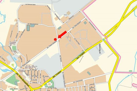 Схема рекламной плоскости по адресу Шухевича ул., 2, возле Ощадбанка, в центр