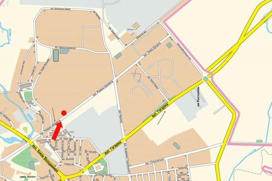 Схема рекламной плоскости по адресу Шухевича ул., 18, возле АЗС "ОККО", 600 м. до супермаркета "Thrash", в сторону супермаркета "Novus"