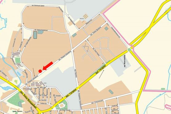 Схема рекламной плоскости по адресу Шухевича ул., 18, возле АЗС "ОККО", 600 м. до супермаркета "Thrash", в центр