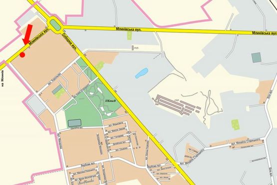 Схема рекламной плоскости по адресу Мельничная ул., 41, возле авторынка