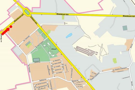 Схема рекламної площини за адресою Мельничная ул., 41, возле авторынка