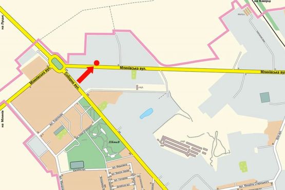 Схема рекламной плоскости по адресу Мельничная ул., 20, возле торгового дома "Терен"