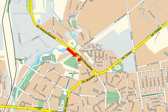 Схема рекламной плоскости по адресу Князя Владимира ул., 64, в сторону Мицкевича ул.