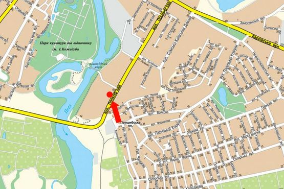 Схема рекламной плоскости по адресу Прокофьева ул., 30, возле отеля "Олимпийский"