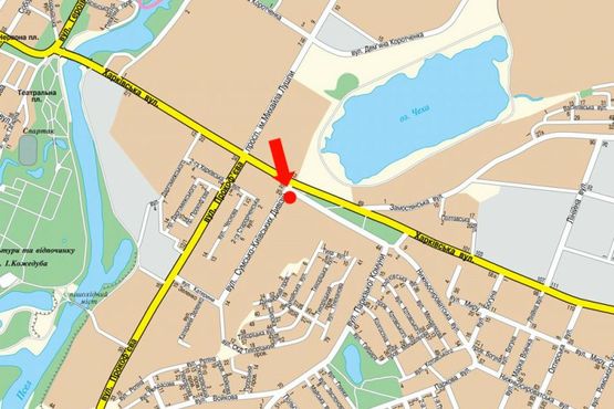 Схема рекламної площини за адресою СКД ул. / Харьковская ул., возле рынка "СКД"