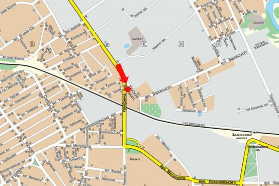 Схема рекламної площини за адресою Курский пр. / Ремесленная ул., в центр