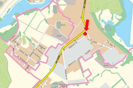 Схема рекламной плоскости по адресу Кондратьева ул. (бывш. Кирова ул.) / Гамалия ул., из центра