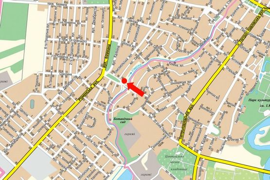 Схема рекламної площини за адресою 2-я Набережная ул. реки Стрелки, возле моста, в сторону Роменской ул.