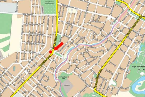Схема рекламной плоскости по адресу Роменская ул. / Бандеры ул. (бывш. Баумана ул.) / 20-летия Победы ул., из центра