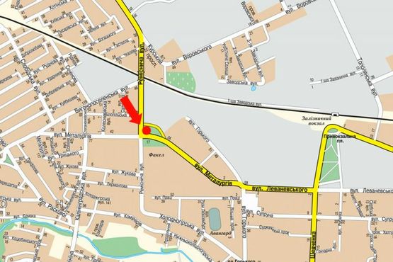 Схема рекламної площини за адресою Ремесленная ул. / Металлургов ул., возле супермаркета "Экомаркет", АЗС "БРСМ"