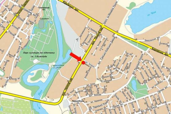 Схема рекламної площини за адресою Зеленко ул. / Прокофьева ул., возле ТРЦ "Европорт", супермаркета "Экомаркет"