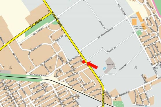 Схема рекламної площини за адресою Курский пр. / Героическая ул., возле автосалона "Skoda"